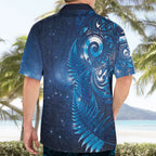 Aotearoa New Zealand New Year Hawaiian Shirt Tribal Koru Tattoo Blue Galaxy Maori Silver Fern