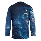 Aotearoa New Zealand New Year Hockey Jersey Tribal Koru Tattoo Blue Galaxy Maori Silver Fern