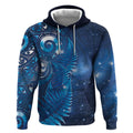 Aotearoa New Zealand New Year Hoodie Tribal Koru Tattoo Blue Galaxy Maori Silver Fern