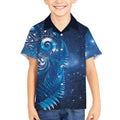 Aotearoa New Zealand New Year Kid Hawaiian Shirt Tribal Koru Tattoo Blue Galaxy Maori Silver Fern