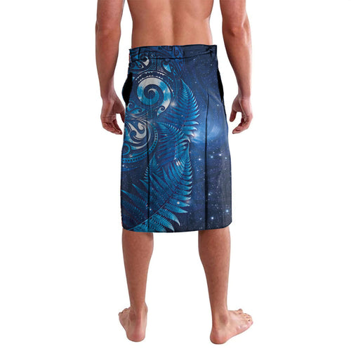 Aotearoa New Zealand New Year Lavalava Tribal Koru Tattoo Blue Galaxy Maori Silver Fern