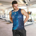 Aotearoa New Zealand New Year Men Tank Top Tribal Koru Tattoo Blue Galaxy Maori Silver Fern