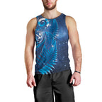 Aotearoa New Zealand New Year Men Tank Top Tribal Koru Tattoo Blue Galaxy Maori Silver Fern