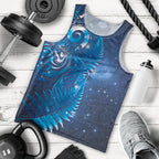 Aotearoa New Zealand New Year Men Tank Top Tribal Koru Tattoo Blue Galaxy Maori Silver Fern