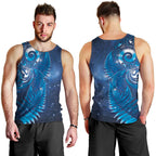 Aotearoa New Zealand New Year Men Tank Top Tribal Koru Tattoo Blue Galaxy Maori Silver Fern