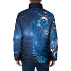Aotearoa New Zealand New Year Padded Jacket Tribal Koru Tattoo Blue Galaxy Maori Silver Fern