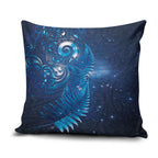 Aotearoa New Zealand New Year Pillow Cover Tribal Koru Tattoo Blue Galaxy Maori Silver Fern