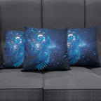 Aotearoa New Zealand New Year Pillow Cover Tribal Koru Tattoo Blue Galaxy Maori Silver Fern