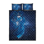 Aotearoa New Zealand New Year Quilt Bed Set Tribal Koru Tattoo Blue Galaxy Maori Silver Fern