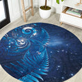 Aotearoa New Zealand New Year Round Carpet Tribal Koru Tattoo Blue Galaxy Maori Silver Fern