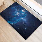 Aotearoa New Zealand New Year Rubber Doormat Tribal Koru Tattoo Blue Galaxy Maori Silver Fern