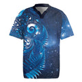 Aotearoa New Zealand New Year Rugby Jersey Tribal Koru Tattoo Blue Galaxy Maori Silver Fern