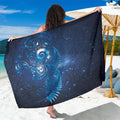 Aotearoa New Zealand New Year Sarong Tribal Koru Tattoo Blue Galaxy Maori Silver Fern