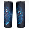 Aotearoa New Zealand New Year Skinny Tumbler Tribal Koru Tattoo Blue Galaxy Maori Silver Fern