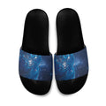 Aotearoa New Zealand New Year Slide Sandals Tribal Koru Tattoo Blue Galaxy Maori Silver Fern