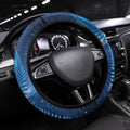 Aotearoa New Zealand New Year Steering Wheel Cover Tribal Koru Tattoo Blue Galaxy Maori Silver Fern