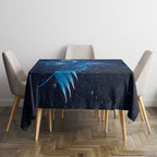 Aotearoa New Zealand New Year Tablecloth Tribal Koru Tattoo Blue Galaxy Maori Silver Fern