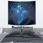 Aotearoa New Zealand New Year Tapestry Tribal Koru Tattoo Blue Galaxy Maori Silver Fern