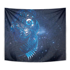Aotearoa New Zealand New Year Tapestry Tribal Koru Tattoo Blue Galaxy Maori Silver Fern