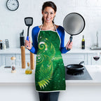 Aotearoa New Zealand New Year Apron Tribal Koru Tattoo Green Galaxy Maori Silver Fern