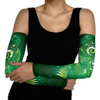 Aotearoa New Zealand New Year Arm Sleeves Tribal Koru Tattoo Green Galaxy Maori Silver Fern