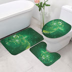 Aotearoa New Zealand New Year Bathroom Set Tribal Koru Tattoo Green Galaxy Maori Silver Fern