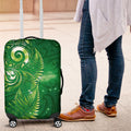 Aotearoa New Zealand New Year Luggage Cover Tribal Koru Tattoo Green Galaxy Maori Silver Fern