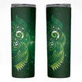 Aotearoa New Zealand New Year Skinny Tumbler Tribal Koru Tattoo Green Galaxy Maori Silver Fern