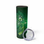 Aotearoa New Zealand New Year Skinny Tumbler Tribal Koru Tattoo Green Galaxy Maori Silver Fern