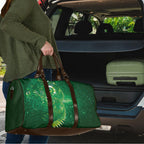 Aotearoa New Zealand New Year Travel Bag Tribal Koru Tattoo Green Galaxy Maori Silver Fern