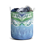 Aotearoa New Zealand New Year Laundry Basket Maori Motifs with Silver Fern and Matariki Stars