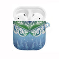 Aotearoa New Zealand New Year AirPods Case Maori Motifs with Silver Fern and Matariki Stars