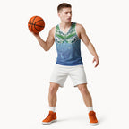Aotearoa New Zealand New Year Basketball Jersey Maori Motifs with Silver Fern and Matariki Stars