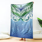 Aotearoa New Zealand New Year Blanket Maori Motifs with Silver Fern and Matariki Stars