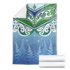 Aotearoa New Zealand New Year Blanket Maori Motifs with Silver Fern and Matariki Stars