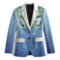 Aotearoa New Zealand New Year Blazer Maori Motifs with Silver Fern and Matariki Stars
