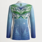 Aotearoa New Zealand New Year Blazer Maori Motifs with Silver Fern and Matariki Stars