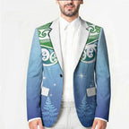 Aotearoa New Zealand New Year Blazer Maori Motifs with Silver Fern and Matariki Stars