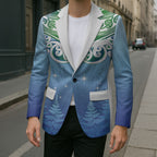 Aotearoa New Zealand New Year Blazer Maori Motifs with Silver Fern and Matariki Stars