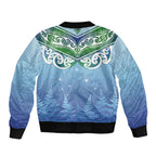 Aotearoa New Zealand New Year Bomber Jacket Maori Motifs with Silver Fern and Matariki Stars
