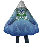 Aotearoa New Zealand New Year Cloak Maori Motifs with Silver Fern and Matariki Stars