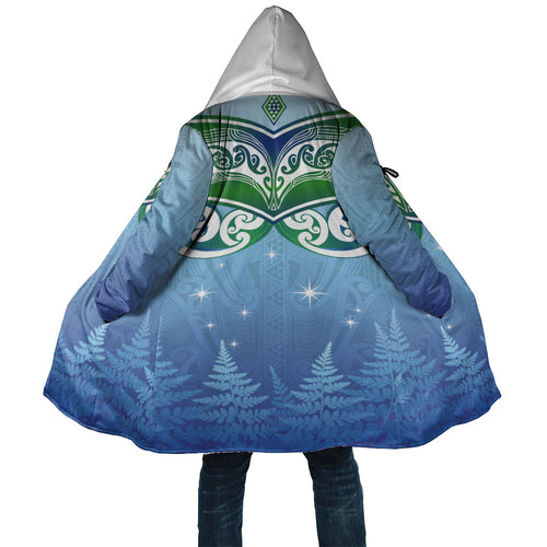 Aotearoa New Zealand New Year Cloak Maori Motifs with Silver Fern and Matariki Stars