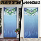 Aotearoa New Zealand New Year Door Cover Maori Motifs with Silver Fern and Matariki Stars