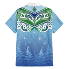 Aotearoa New Zealand New Year Family Matching Mermaid Dress and Hawaiian Shirt Maori Motifs with Silver Fern and Matariki Stars