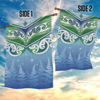 Aotearoa New Zealand New Year Garden Flag Maori Motifs with Silver Fern and Matariki Stars