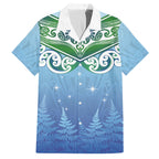 Aotearoa New Zealand New Year Hawaiian Shirt Maori Motifs with Silver Fern and Matariki Stars