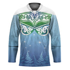 Aotearoa New Zealand New Year Hockey Jersey Maori Motifs with Silver Fern and Matariki Stars