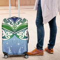 Aotearoa New Zealand New Year Luggage Cover Maori Motifs with Silver Fern and Matariki Stars