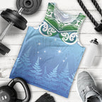 Aotearoa New Zealand New Year Men Tank Top Maori Motifs with Silver Fern and Matariki Stars