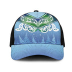 Aotearoa New Zealand New Year Mesh Trucker Cap Maori Motifs with Silver Fern and Matariki Stars